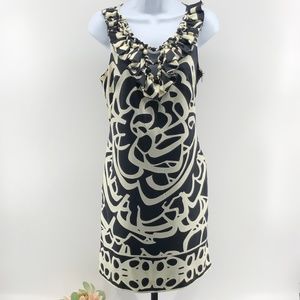 New York & Company Black & Cream Sz 6 Womens Dress